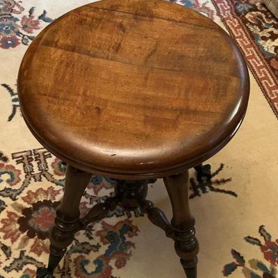 Antique Wooden Piano Stool 
