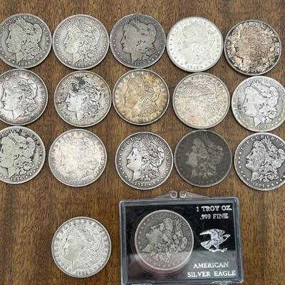 1881 to 1921 Morgan Silver Dollars 