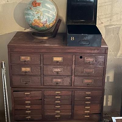 Antique Oak Apothecary Cabinet 