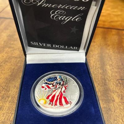 1999 American Eagle Colorized Silver Dollar 