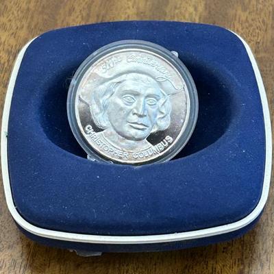 Christopher Columbus 1oz Fine Silver 500th Anniversary Commemorative Coin 