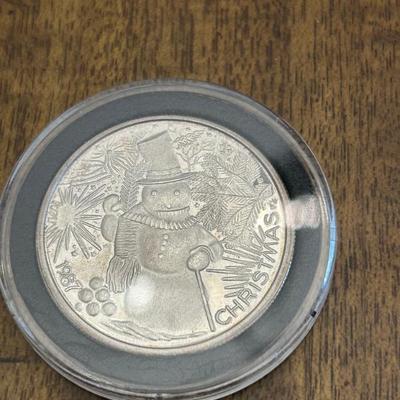 1oz Silver 1987 Christmas Coin 