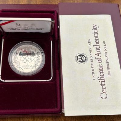 1988 United States Olympic Proof Silver Dollar 