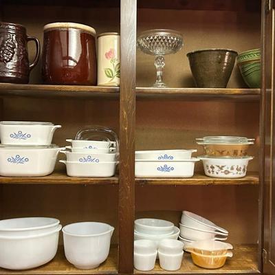 Great Selection of Pyrex, CorningWare, McCoy Pottery, Milk Glass 