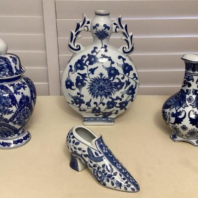 CMS114 Blue & White Asian Inspired Ceramic Home Decor