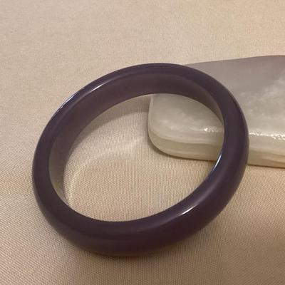 CMS080 Purple Jade Bangle Bracelet New