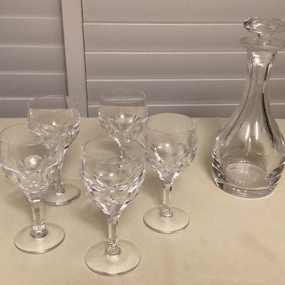 CMS102 Crystal Decanter & Five Matching Goblets Set