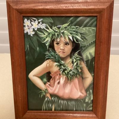 CMS123 Framed Mary Koski Picture Of A Hula Girl 