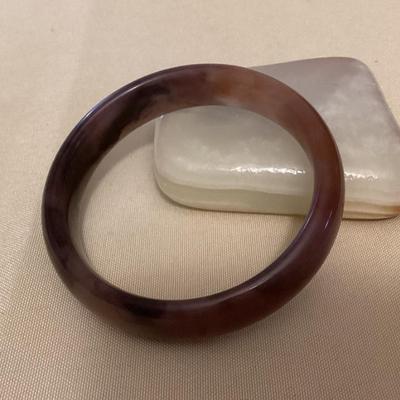 CMS083 Violet Jade Bangle Bracelet New 