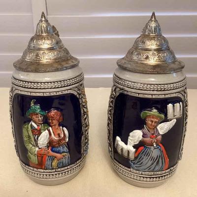 CMS134 Two Gerz W Germany Ceramic Beer Steins