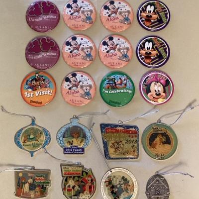 CMS002 Disneyland 3” Buttons & Commemorative Metal Ornaments 