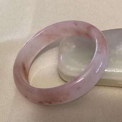 CMS074 Light Violet Jade Bangle Bracelet New 