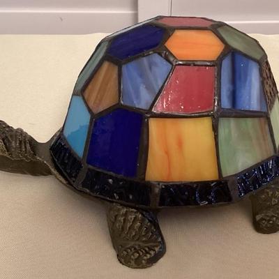 CMS052 Tiffany Style Multi-Colored Stained Glass Turtle Table Lamp New