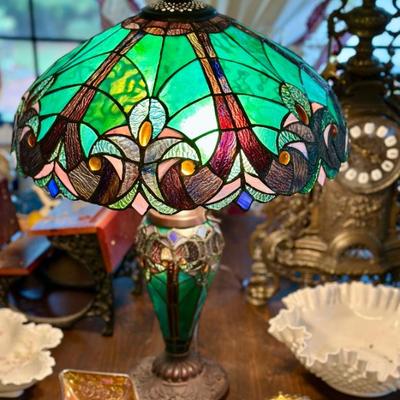 Sale Photo Thumbnail #87: Reproduction stained glass lamp 