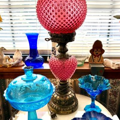 Sale Photo Thumbnail #162: Beautiful cranberry lamp