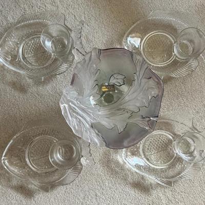 AAA142 - Glassware Fish Set And Grand Bowl 
