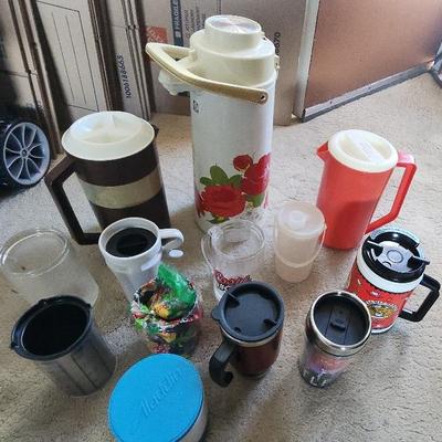 AAA154 - Assorted Coffee Mugs and Thermos