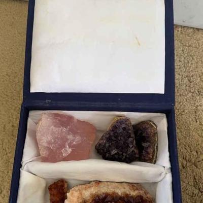AAA252- Mixed Crystal Set Rose Quartz, and Geodes Clusters