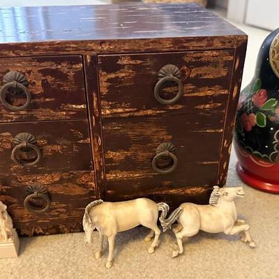 AAA187 - Miniature Carved Animals, Russian Nesting Doll & More 
