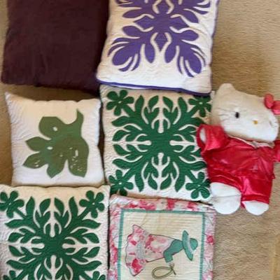 AAA017 7 Hawaiian Quilt Print Throw Pillow Set