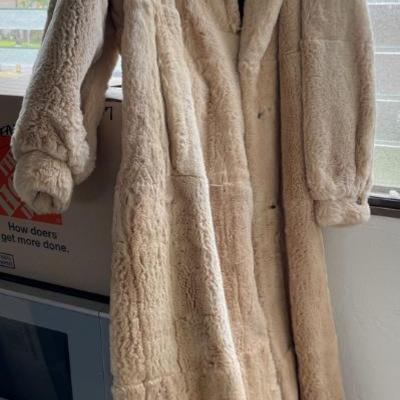AAA104 - Vintage Full Length Dyed Sheered Rabbit Fur Coat by Furs by Max, San Francisco
