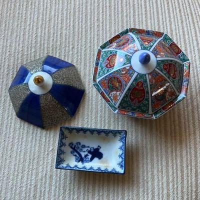 AAA238 - Japanese Vintage Porcelain Pot And Serving Dish