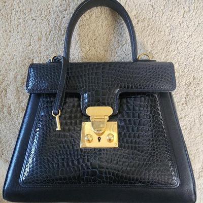 AAA111 - Bally Embossed Leather Top Handle Bag