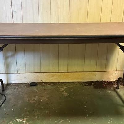 AAA211 - Two Faux Wood Folding Tables 