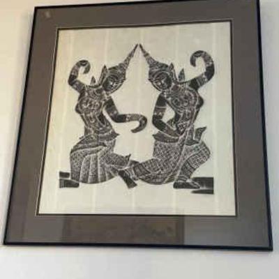 AAA010 Vintage Thai Temple Rubbing Art