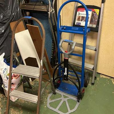 AAA035- Aluminum Step Stool, Hand Cart, And Dolly