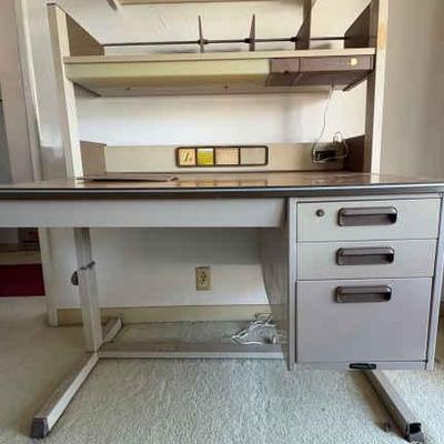 AAA148 Rare Vintage Okamura Desk With Built In Light 