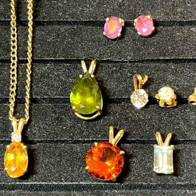 Costume jewelry pendants earrings