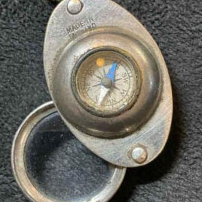 English pocket compass magnifying glass