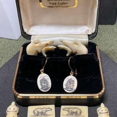 Hand crafted inuit items earrings charms