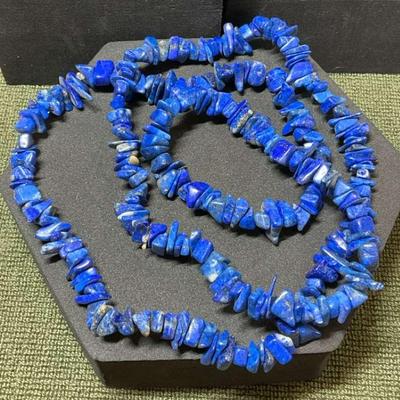 Lapis lazuli chips gemstone necklace