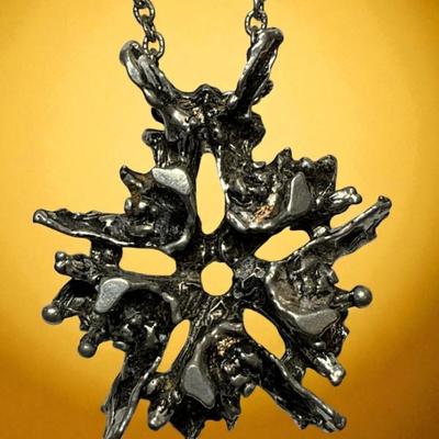 Vintage brutalist poinsettia pendant