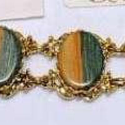 New zealand wood cabochon link bracelet
