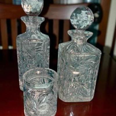 Cut crystal decanters