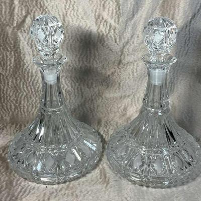 Pair of glass decanters