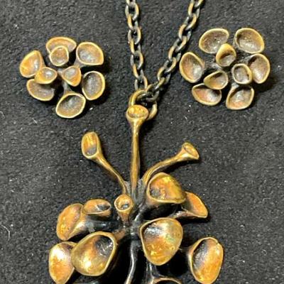 Hannu ikonen reindeer moss" necklace & earrings