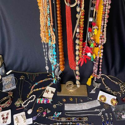 Variety Of Colorful Costume Jewelry 