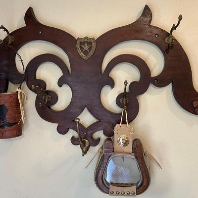 Antique Wall Coat Rack Country Rustic