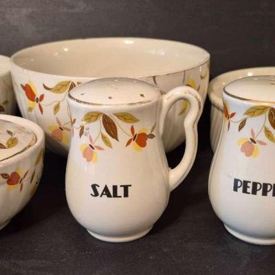 Vintage Hall's Superior Quality Kitchenware in the "Autumn Leaf" pattern