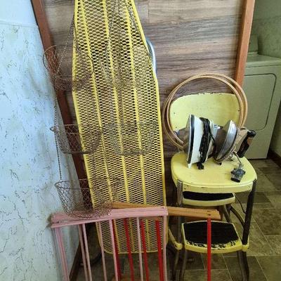 Ironing Board + Metal Stool/Step Ladder + Drying Racks 