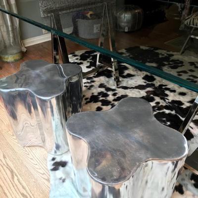 Sale Photo Thumbnail #13: 2 very unusual side tables / stools. Bought at Round Top