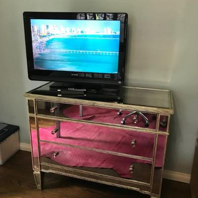Sale Photo Thumbnail #3: Mirrored Dresser & Sony TV