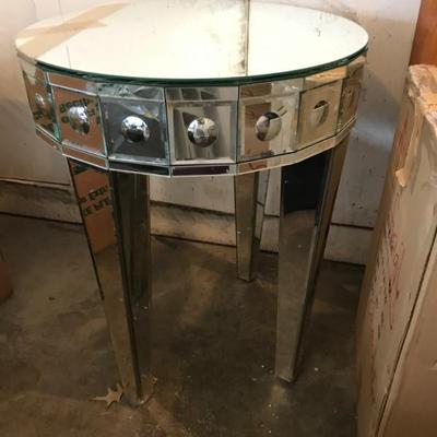 Sale Photo Thumbnail #24: Mirrored Hollywood Regency Side Table
