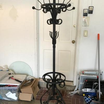 Sale Photo Thumbnail #10: Large heavy wrought iron coat tree