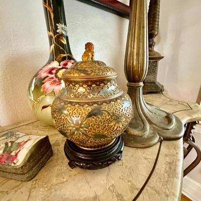Sale Photo Thumbnail #103: Brisol glass vase, Cloisonne