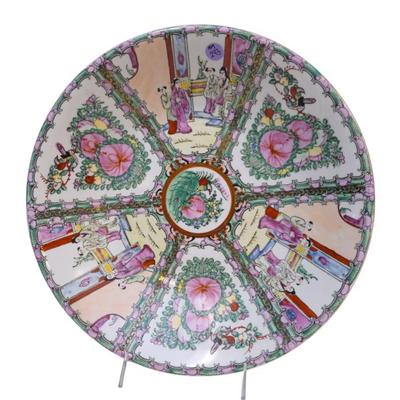 Sale Photo Thumbnail #238: Vintage Handpainted Famille Rose Bowl. Measures 14" in dia x 3" and weighs 2 lbs 11 oz.